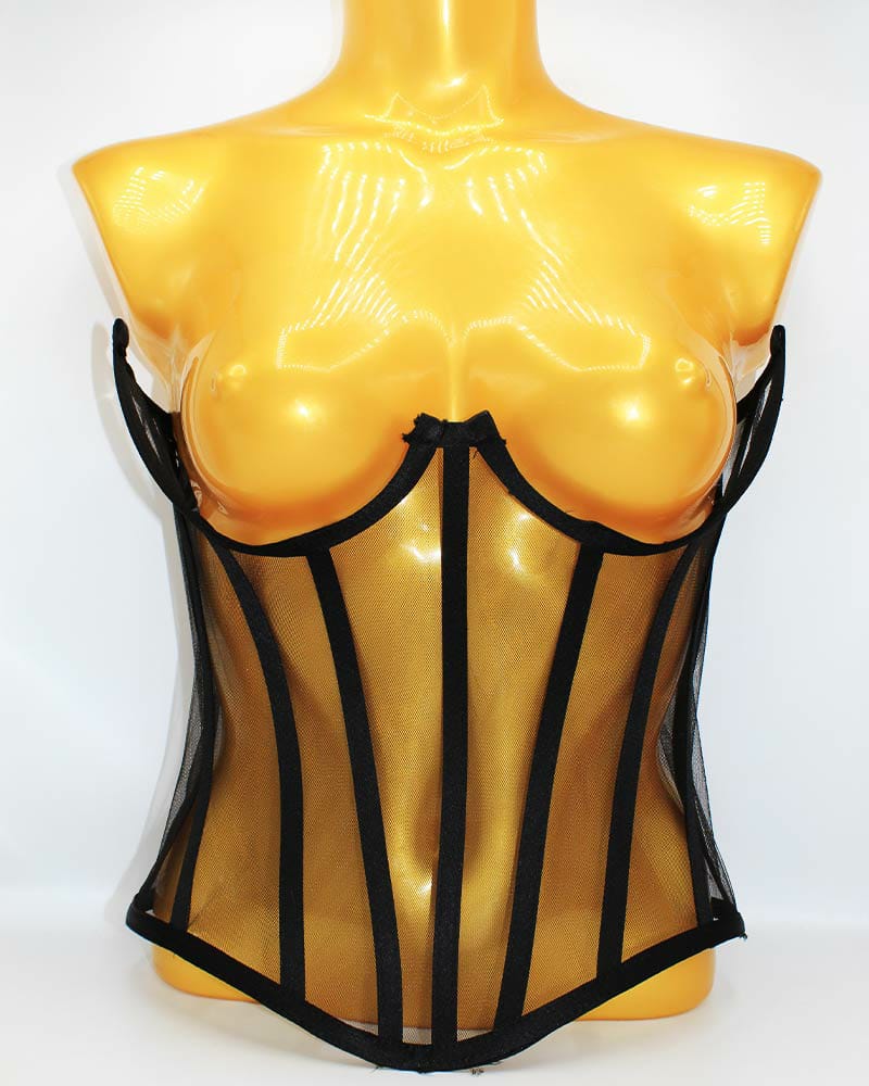 Corset fara cupe de sutien negru - imagine 2