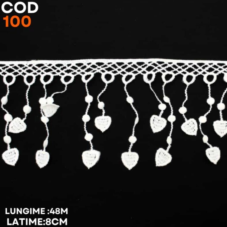 Dantela bumbac cu franjuri-cod 100