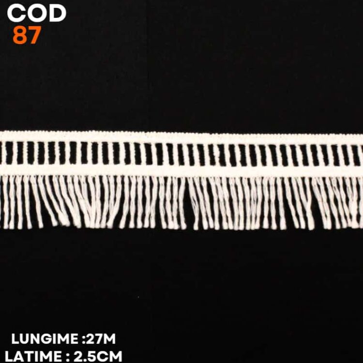 Dantela bumbac cu franjuri-cod 87 ivoar